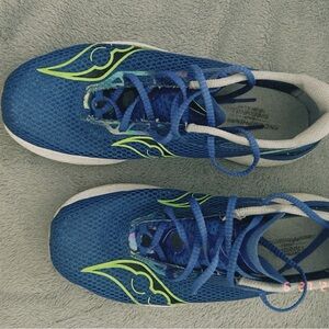 Saucony Navy and Lime Athletic Sneakers